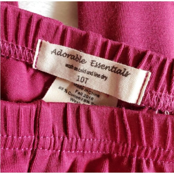 Adorable Essentials Leggings 10t maroon burgundy color solid layering piece - Picture 6 of 6